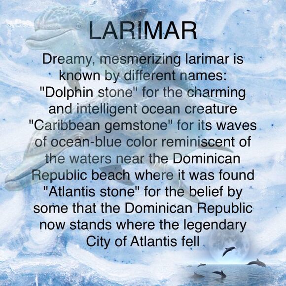 Natural Larimar CZ Dolphin 18k Plated Sterling Silver Necklace - Picture 8 of 8